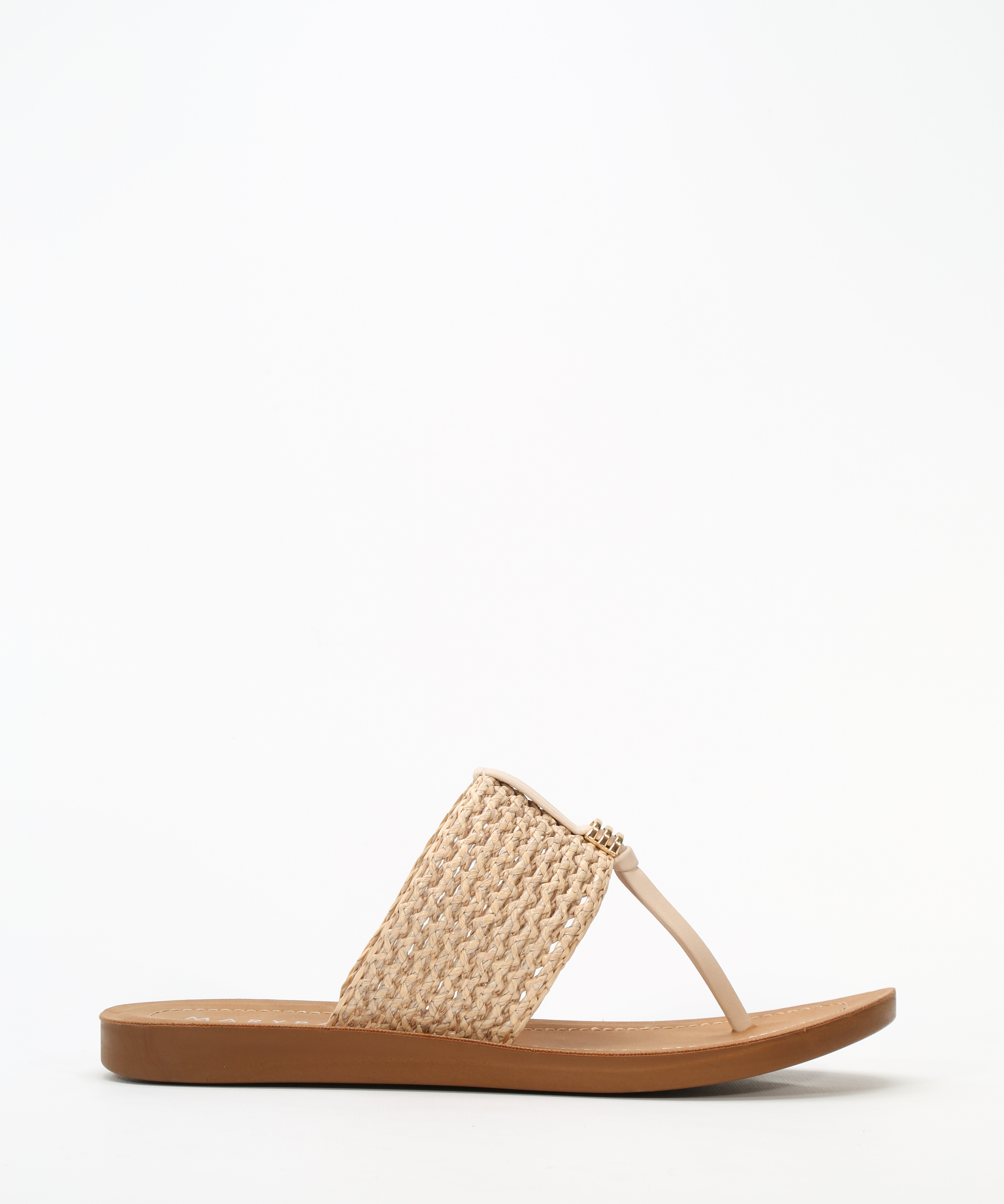 Sandalias planas rejilla rafia image number null